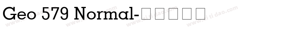 Geo 579 Normal字体转换